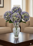 Periwinkle Hydrangea Stem Set, 18-Inch, Pack of 12 - Elegant 7-Inch Blooms for Home Décor, Wedding Centerpieces, Special Events - Enchanting Floral Decorations, Floral Home by Artificial Flowers