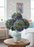 Periwinkle Hydrangea Stem Set, 18-Inch, Pack of 12 - Elegant 7-Inch Blooms for Home Décor, Wedding Centerpieces, Special Events - Enchanting Floral Decorations, Floral Home by Artificial Flowers