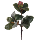 17" Magnolia Leaf Pick - Realistic Faux Magnolia Leaves for Floral Arrangements and Home Decor