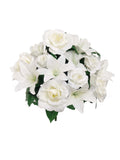 Romantic Mixed Wedding Bush Set - 14" White Blooms, Set of 6, Perfect for Elegant Nuptials and Home Decor