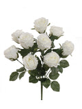 Elegant White Rose Bushes, Set of 12 - Lifelike Artificial Flowers, Indoor & Outdoor Décor, Ideal for Weddings, Events and Home Decoration