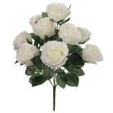 17" White Rose Bush - Elegant Artificial Roses for Home Decor, Wedding Bouquets, and Floral Arrangements