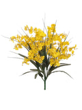 Lifelike Yellow Dancing Orchid Bushes - Pack of 12, Indoor Outdoor Artificial Flowers, Vibrant Home Decor, Easy Care, Perfect for Weddings & Events