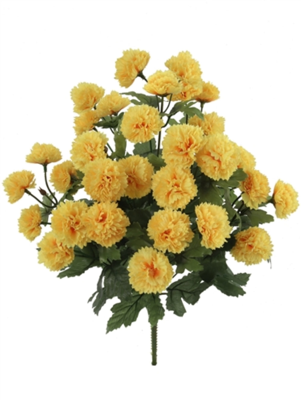 Set of 12 Bright 18" Tall Yellow Mum Bush with 11 Sprays & 33 Blooms - Ideal for Home Décor, Weddings, Craft Enthusiasts