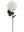 20" Open Rose Silk Flowers - 
    White