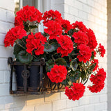 Artificial Geranium Bush, 18" – UV-Resistant Outdoor Faux Flowers
