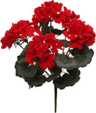 Artificial Geranium Bush, 18" – UV-Resistant Outdoor Faux Flowers