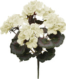 Artificial Geranium Bush, 18" – UV-Resistant Outdoor Faux Flowers