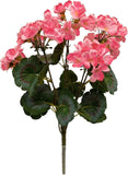Artificial Geranium Bush, 18" – UV-Resistant Outdoor Faux Flowers
