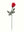 Pink Faux Rose Bud with 2 Leaves - 
    Red