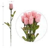 Enchanting Pink Rose Bud with 2 Leaves - Delicate Floral Accent for Home Decor and Crafts