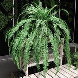 Green Faux Boston Fern with 77 Fronds - 82" Diameter