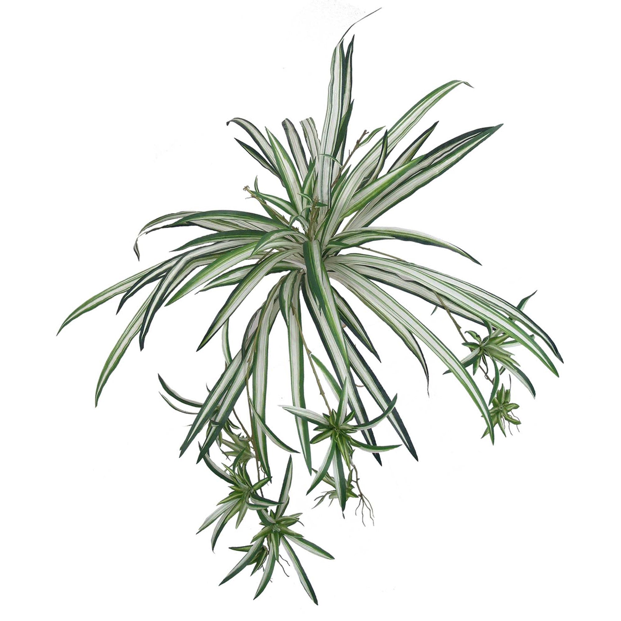 Artificial Spider Plant 32" Dia, 60 Fronds - Lifelike Faux Greenery, Indoor & Outdoor Decor, Low-Maintenance Home Accent