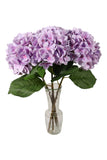 17.75" Artificial Hydrangea Stem with 8" Lavender Bloom – Lifelike Faux Flower for Home Décor, Bouquets, and Floral Arrangements