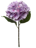 17.75" Artificial Hydrangea Stem with 8" Lavender Bloom – Lifelike Faux Flower for Home Décor, Bouquets, and Floral Arrangements