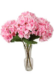 17.75" Artificial Pink Hydrangea Stem with 8" Bloom – Lifelike Faux Flower