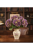 17.75" Artificial Hydrangea Stem with 8" Bloom – Lifelike Faux Purple Flower for Home Décor, Bouquets, and Floral Arrangements
