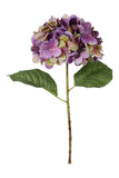 17.75" Artificial Hydrangea Stem with 8" Bloom – Lifelike Faux Purple Flower for Home Décor, Bouquets, and Floral Arrangements