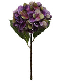 17.75" Artificial Hydrangea Stem with 8" Bloom – Lifelike Faux Purple Flower for Home Décor, Bouquets, and Floral Arrangements