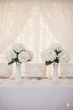 17.75" Artificial Hydrangea Stem with 8" White Bloom – Realistic Faux Flower for Home, Wedding, and Event Décor - 6 PACK