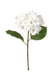 17.75" Artificial Hydrangea Stem with 8" White Bloom – Realistic Faux Flower for Wedding & Home