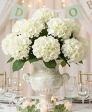 17.75" Artificial Hydrangea Stem with 8" Bloom – Realistic Faux Flower