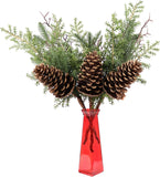 20" Pine Pick with Cone – Waterproof Artificial Holiday Floral Stem
