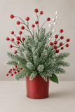 41" Iced Berry Spray – Artificial Decorative Berry Stems, Frosted Holiday Décor