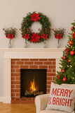 29" Poinsettia, Pine & Berry Spray – Red Artificial Holiday Floral Stem