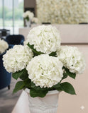 Artificial Real Touch Silk Hydrangea Bush, 5 Heads, 18", UV-Resistant