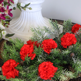 Red Silk Carnation Picks - 3.5" Flower Heads & 5" Stems