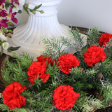 Red Silk Carnation Picks - 3.5" Flower Heads & 5" Stems, Floral Home by Artificial Flowers