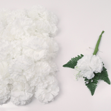 White Silk Carnation Picks - 3.5" Flower Heads & 5" Stems