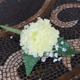 Light Yellow Silk Carnation Picks - 3.5" Flower Heads & 5" Stems, Floral Home by Artificial Flowers