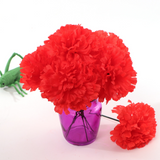 Red Silk Carnation Picks - 3.5" Flower Heads & 5" Stems