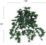 Mini Artificial English Ivy Bushes with 176 Silk Leaves, Set of 2 - 13"