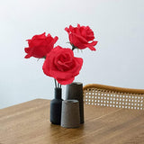 Enchanting Elegance: Set of 100pcs Dark Pink Rose Silk Flower Picks - Captivating Blooms for Your Decor Delights