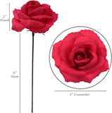 Set of 100pcs Dark Pink Rose Silk Flower Picks - Stunning Faux Floral Decor for Weddings, Events & DIY Crafts - Highly Desired & Romantic Design