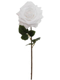Timeless 20" White Open Rose Silk Flowers Set of 12 - Classic 6" Diameter Lifelike Blossoms for Home Décor, Weddings, and Elegant Celebrations