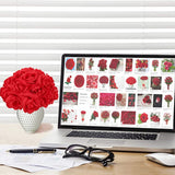 Passionate Blooms: 100 Count Fabric Red Roses - Stunning Artificial Flowers for Weddings, Events, and Home Decor - Lifelike Floral Arrangements, Premium Quality, Floral Home by Artificial Flowers