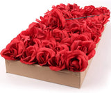 Passionate Blooms: 100 Count Fabric Red Roses - Stunning Artificial Flowers for Weddings, Events, and Home Decor - Lifelike Floral Arrangements, Premium Quality