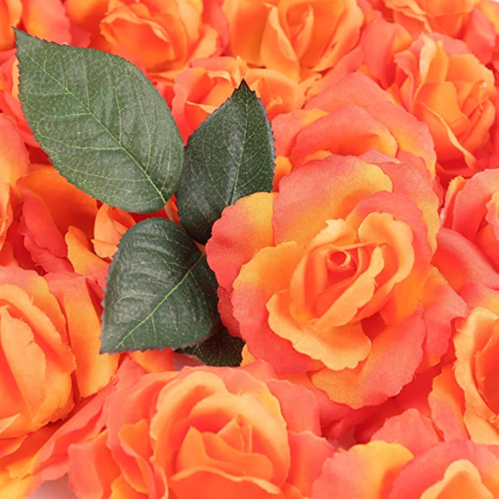 Vibrant and Lifelike: 100pcs Artificial Orange Rose Picks - 8" - Enhance Your Space with Stunning Faux Roses, Ideal for Home Decor, Weddings, and DIY Crafts