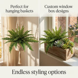 Faux Boston Fern Plant with 27 Silk Fronds - 28" Wide