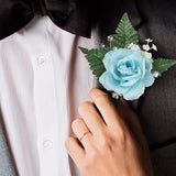Gorgeous 100pc Set of Artificial 8" Pale Blue Silk Rose Picks - Elegant Floral Arrangement for Home, Wedding or Event Decor - Top-Quality, Lifelike & Durable Blooms