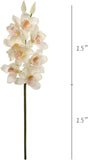 White Artificial Cymbidium Orchid Stems, Set of 3 - 30"