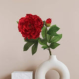 Red Artificial Peony Stems, Bundle of 4 - 30"