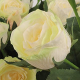 16" Cream Pink Artificial Rose Spray with 4 Roses and 1 Bud Silk Flower
