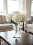 18-Inch Timeless White Hydrangea Stem Set (12 Pcs) - Classic 7-Inch Blooms - Ideal for Elegant Home Decor, Wedding Arrangements & Special Event Floral Displays, Floral Home by Artificial Flowers