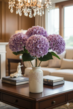 17.75" Artificial Hydrangea Stem with 8" Lavender Bloom – Lifelike Faux Flower for Home Décor, Bouquets, and Floral Arrangements