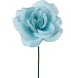 Elegant 100pc Set of 8" Pale Blue Silk Rose Picks - High-Quality Artificial Flowers for Weddings, Home Décor, and DIY Crafts - Best Value Faux Floral Bouquet Components